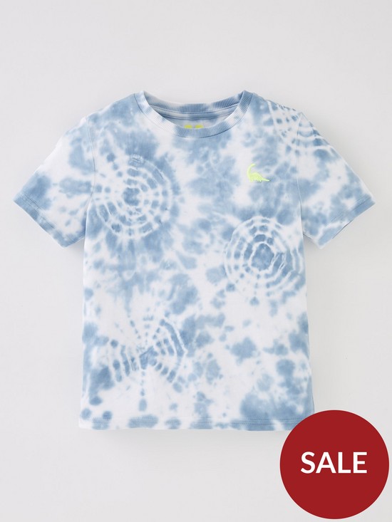 front image of mini-v-by-very-boys-blue-tie-dye-t-shirts