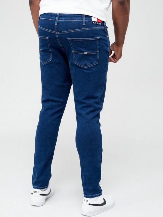 stillFront image of tommy-jeans-big-amp-tall-scanton-slim-jean-ag6255-dark-wash-blue