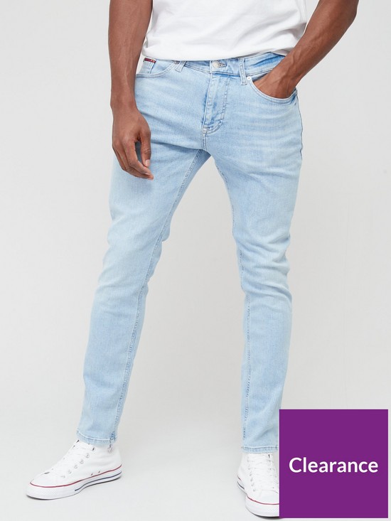 front image of tommy-jeans-scanton-slim-jean-bg1219-light-wash-blue