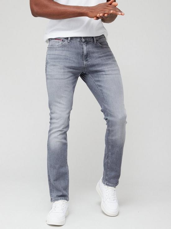 front image of tommy-jeans-scanton-slim-jeans-grey