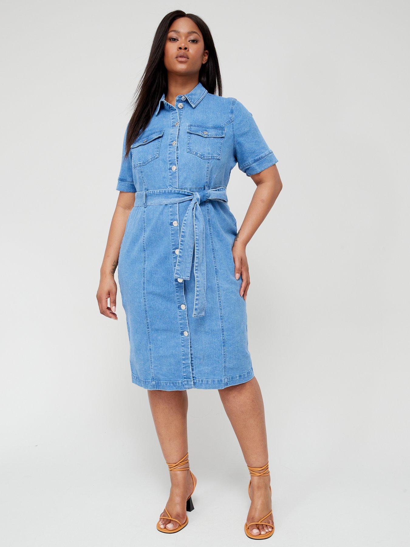 denim dress midi length