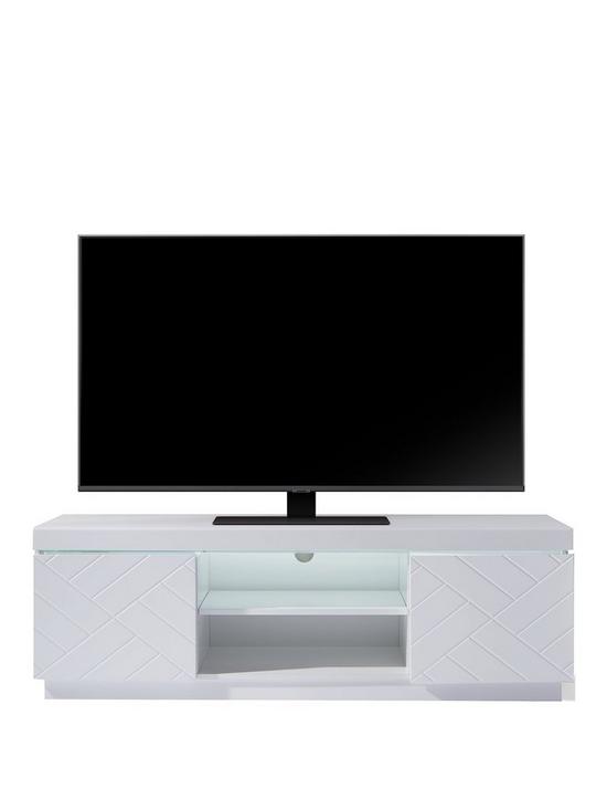 stillFront image of very-home-kara-tv-unit-with-led-strip-light-fits-up-to-55-inch-tv-white