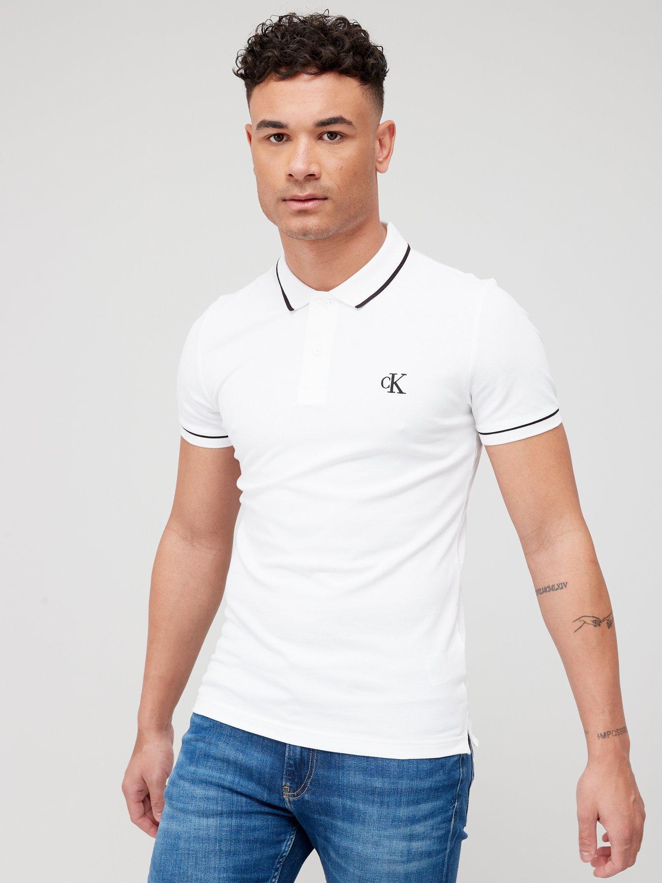 undefined Tipping Slim Polo Shirt - White