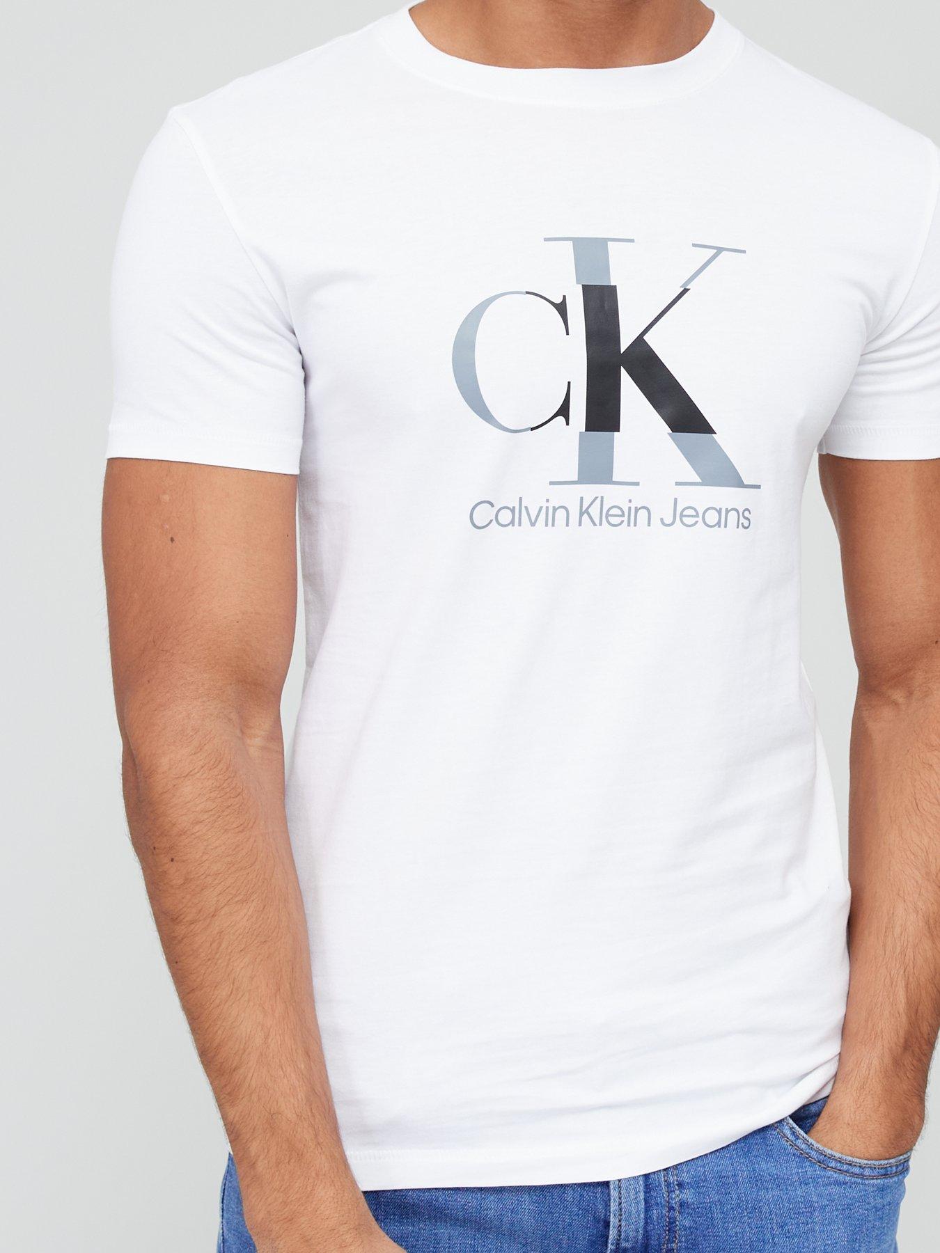  image of calvin-klein-jeans-disrupted-monologo-t-shirt-white