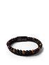 image of treat-republic-personalised-mens-tigers-eye-leather-and-bead-bracelet