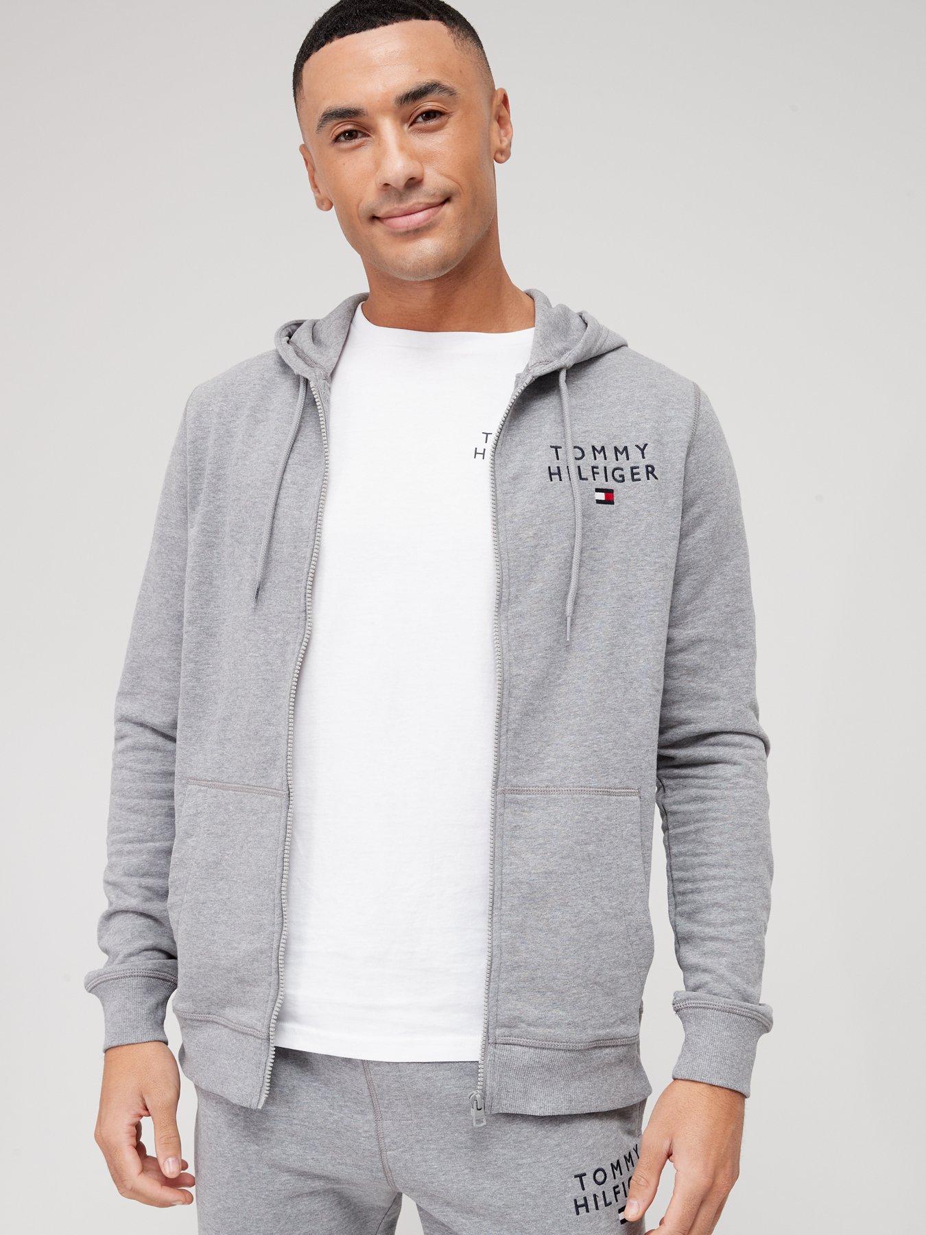undefined Zip Thru Hooded Loungewear Top - Grey