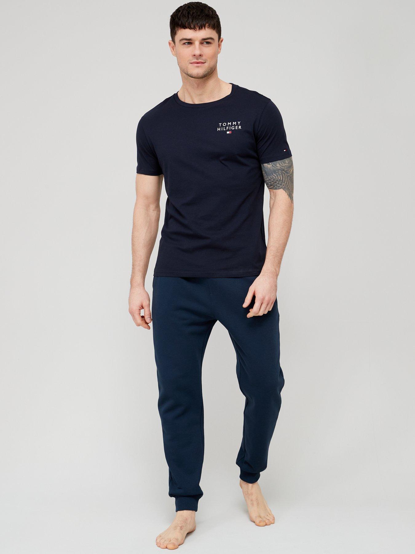  image of tommy-hilfiger-loungewear-logo-t-shirt-navy
