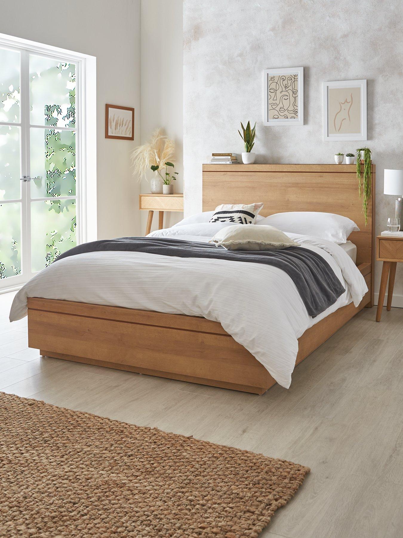 Wooden lift online up storage bed