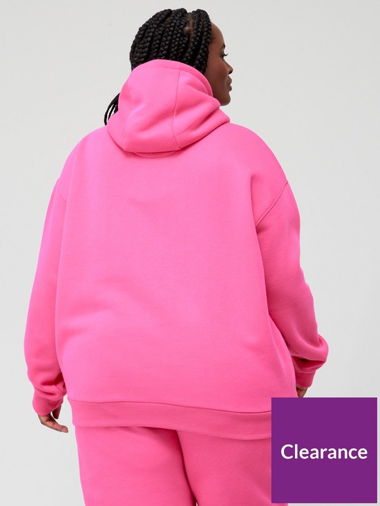 stillFront image of pink-soda-vicente-overhead-hoodie-plus-size-bright-pink