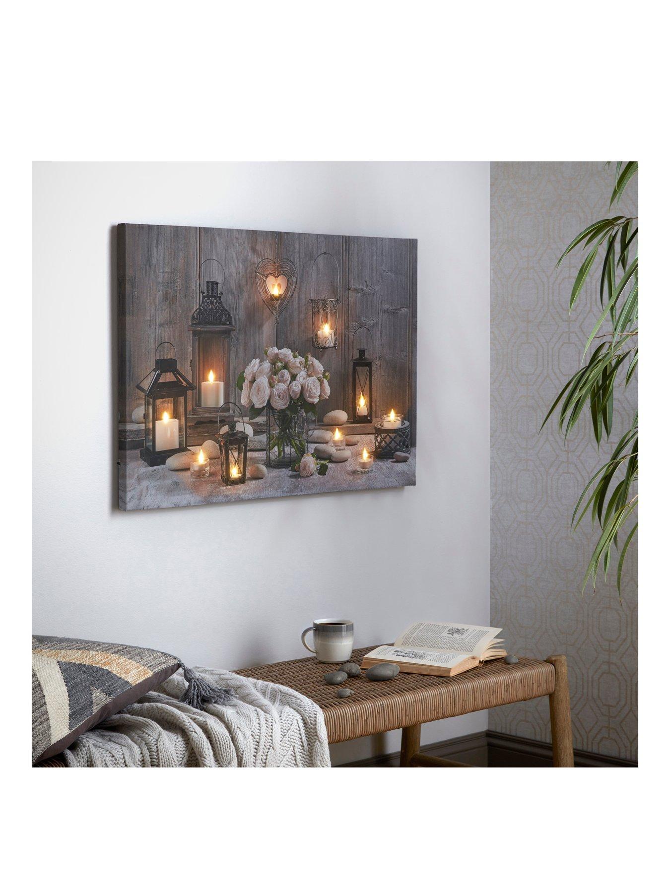  image of art-for-the-home-cosy-cottage-led-canvas-wall-art