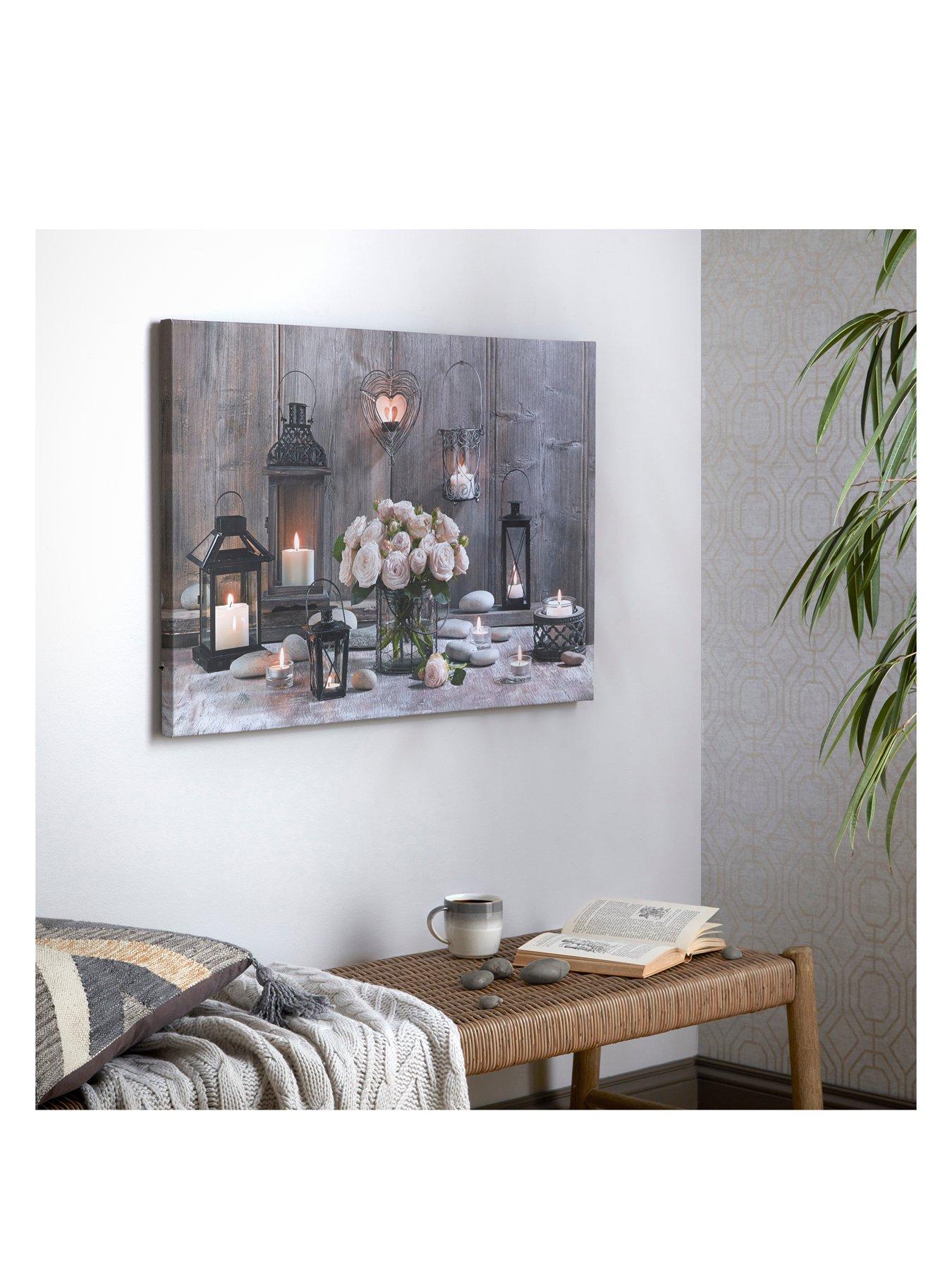  image of art-for-the-home-cosy-cottage-led-canvas-wall-art