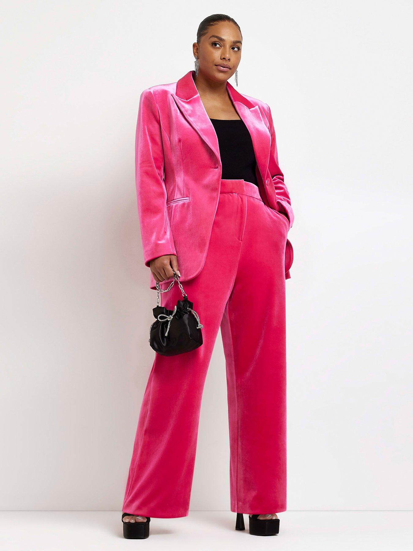 Pink velour blazer best sale