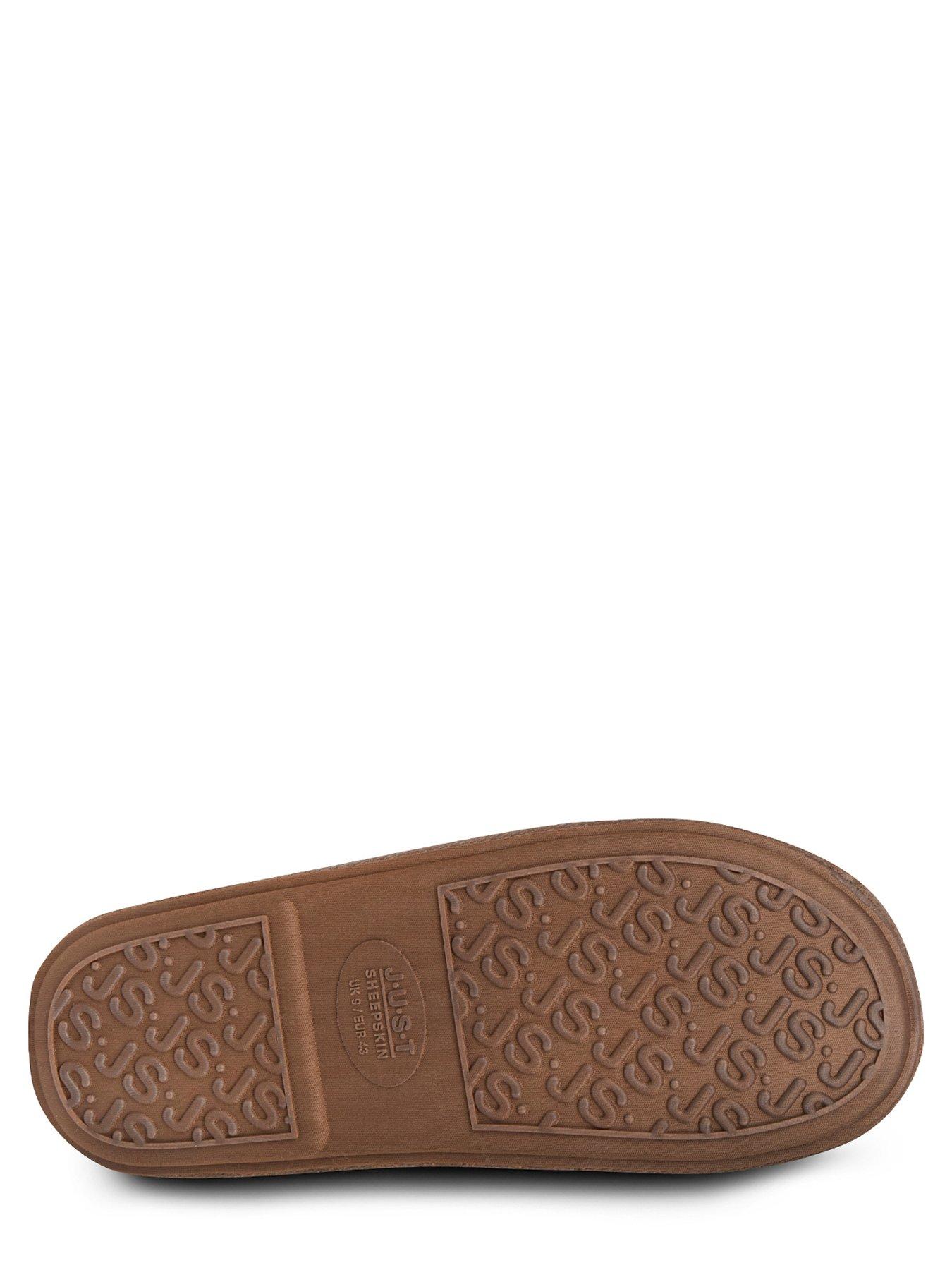  image of just-sheepskin-ladies-albery-sheepskin-boot-slippers-brown