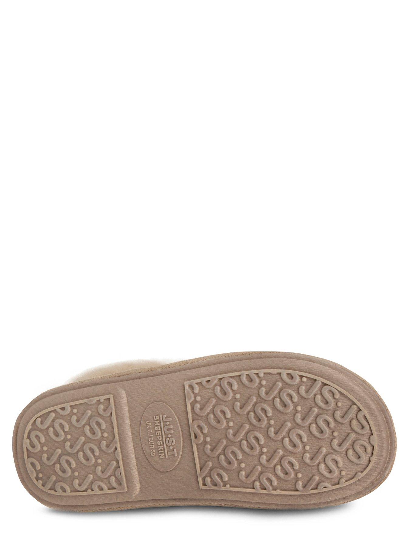  image of just-sheepskin-ladies-albery-sheepskin-boot-slippers-brown