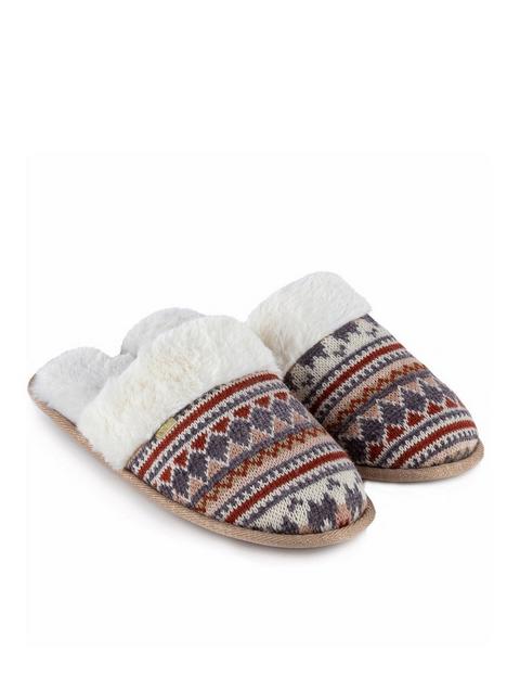 totes-ladies-fair-isle-knitted-mule-slipper-multi