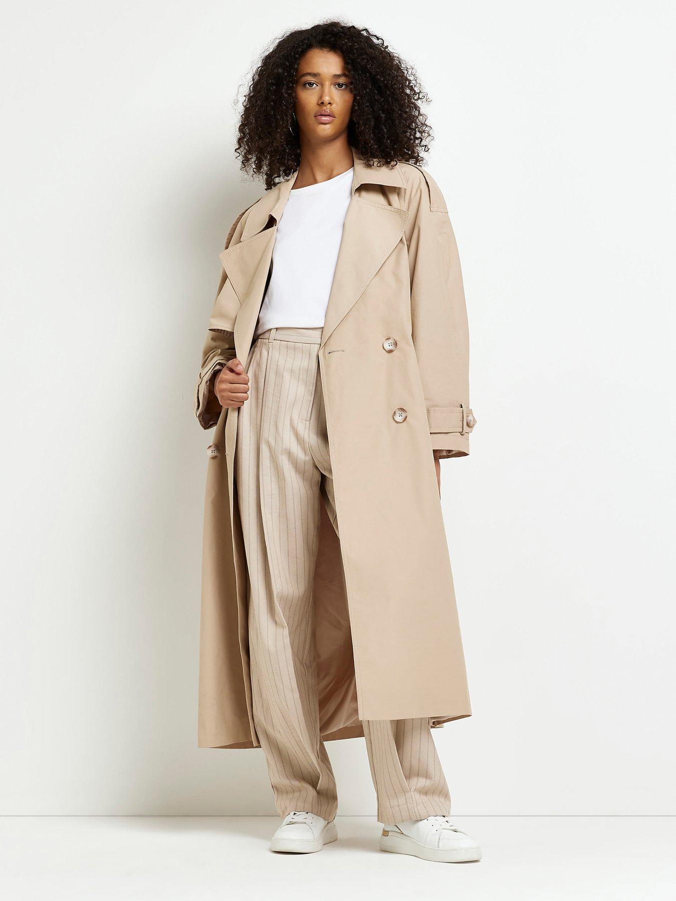 Beige 38                  EU discount 71% Tendency Long coat WOMEN FASHION Coats Combined 