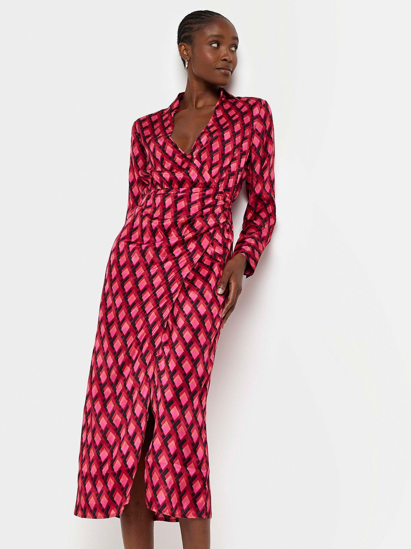  image of river-island-wrap-shirt-dress-pink