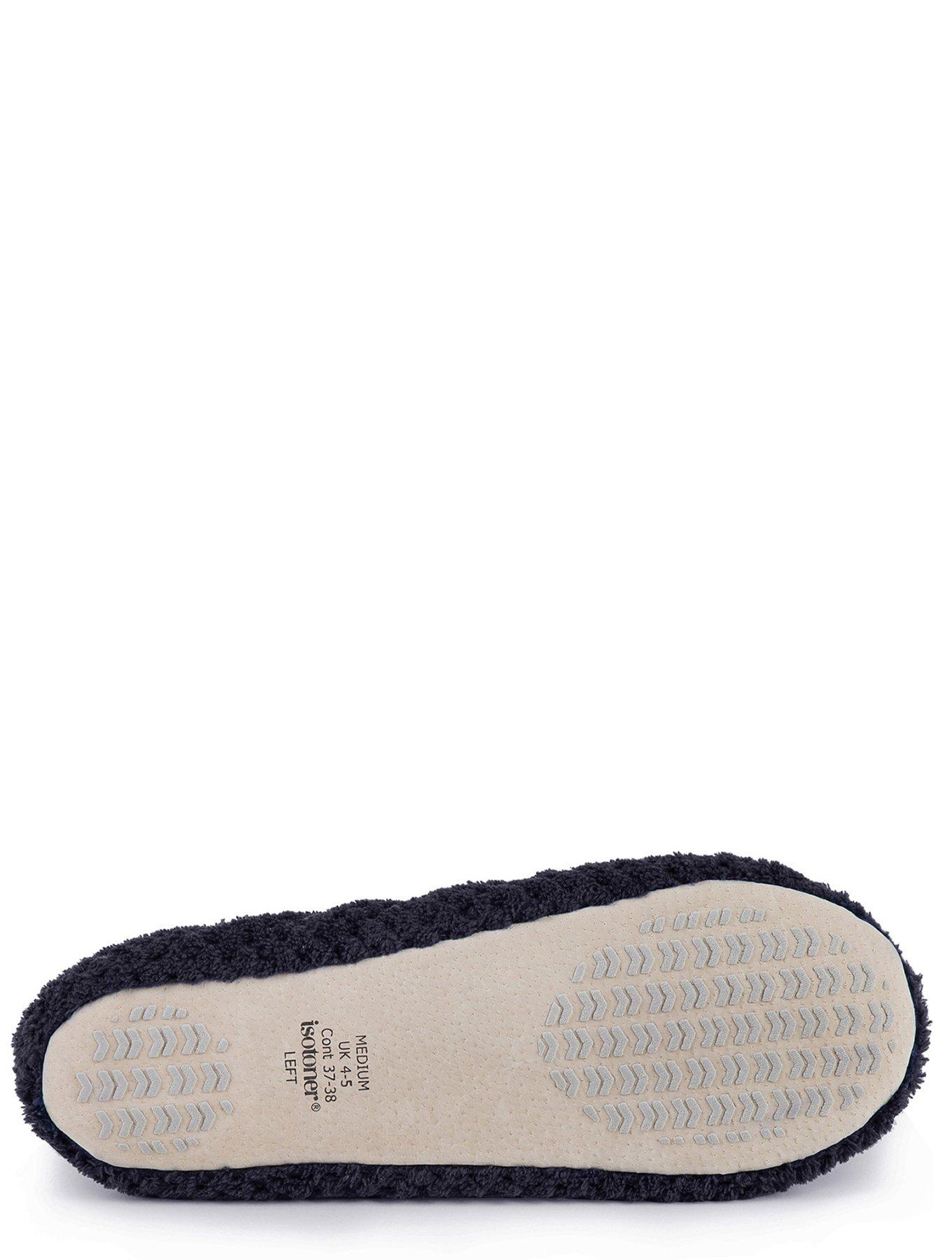  image of totes-isotoner-popcorn-terry-ballet-slippers-black