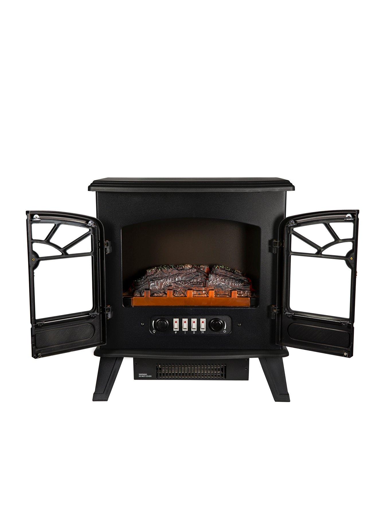  image of russell-hobbs-rhefstv2003b-185kw-double-door-stove-fire