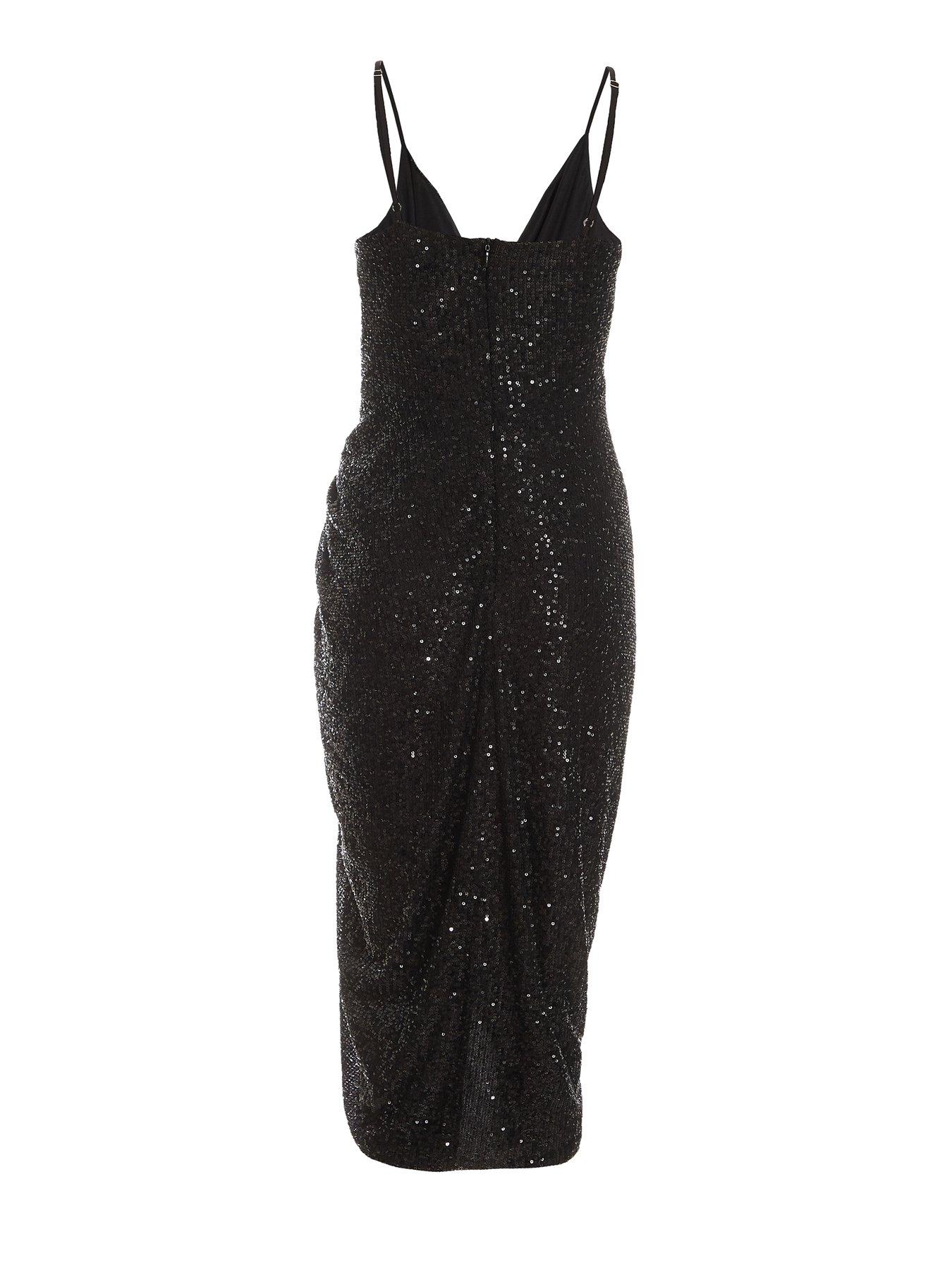 quiz black sparkly dress Pointelle PJ Set - Black main image 1