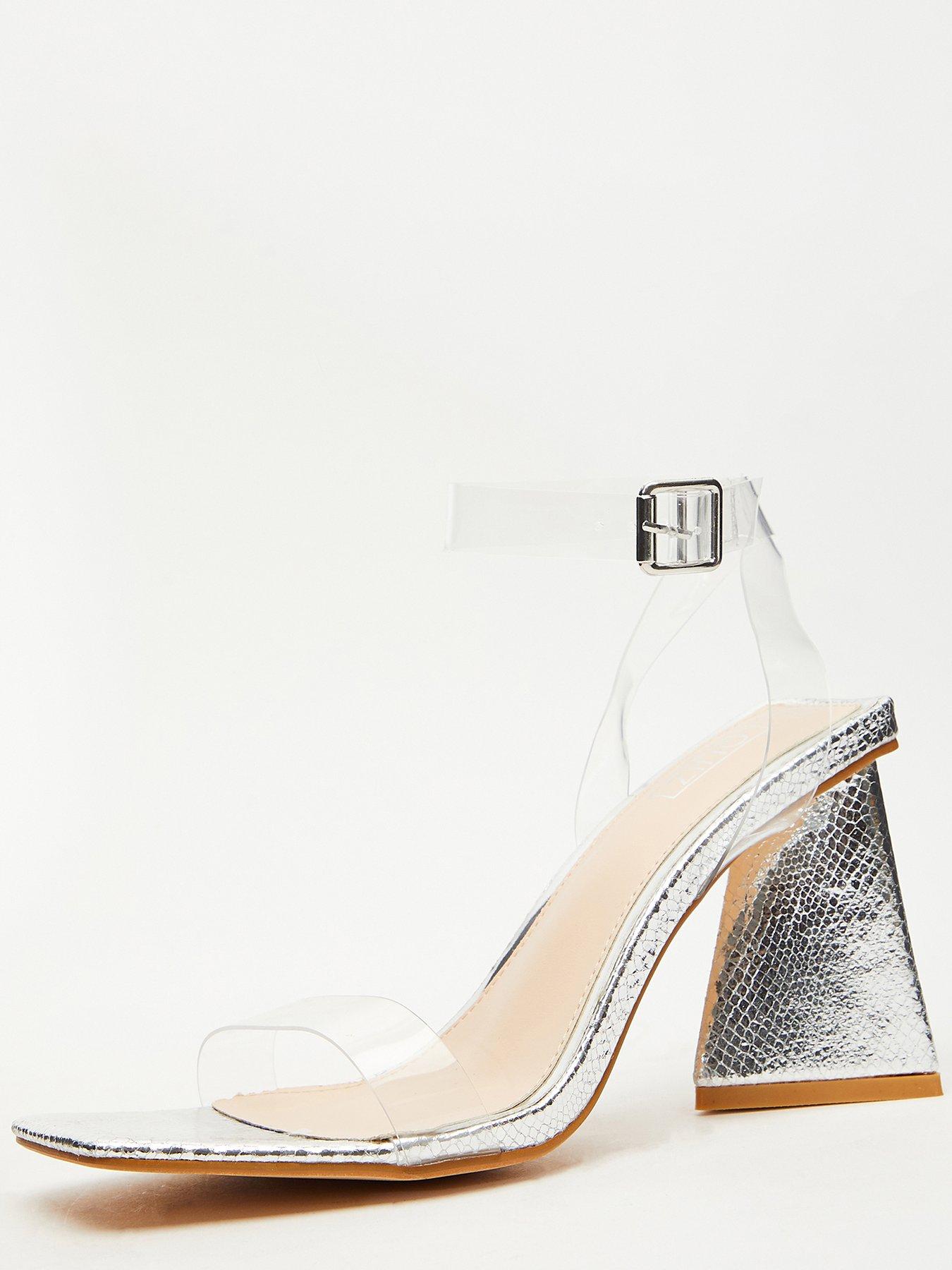 Public desire alia on sale iridescent clear heeled sandals