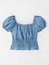  image of v-by-very-girls-cropped-chambray-top-blue