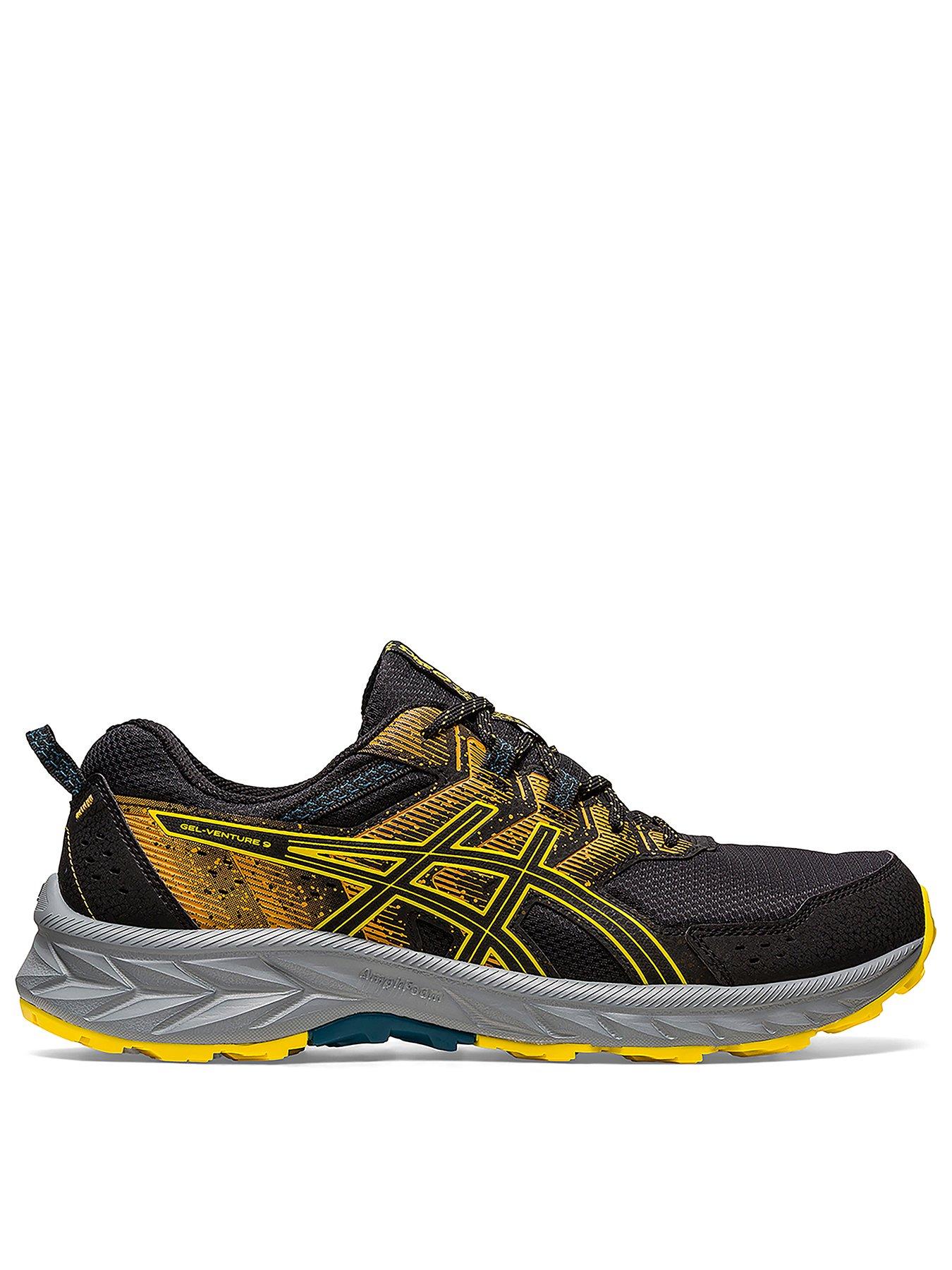 Asics black shop running trainers