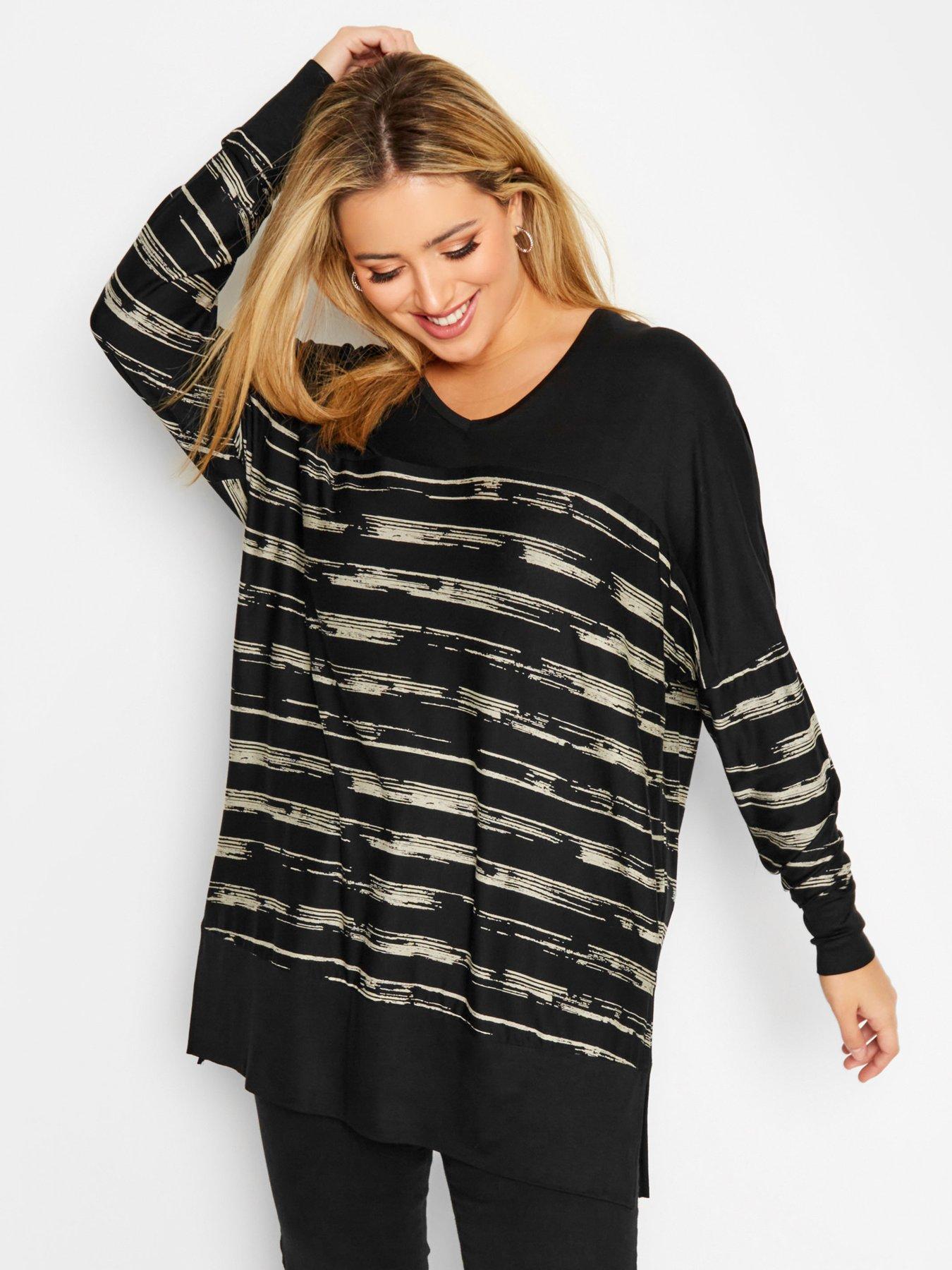  image of yours-stripe-long-sleeve-top-black