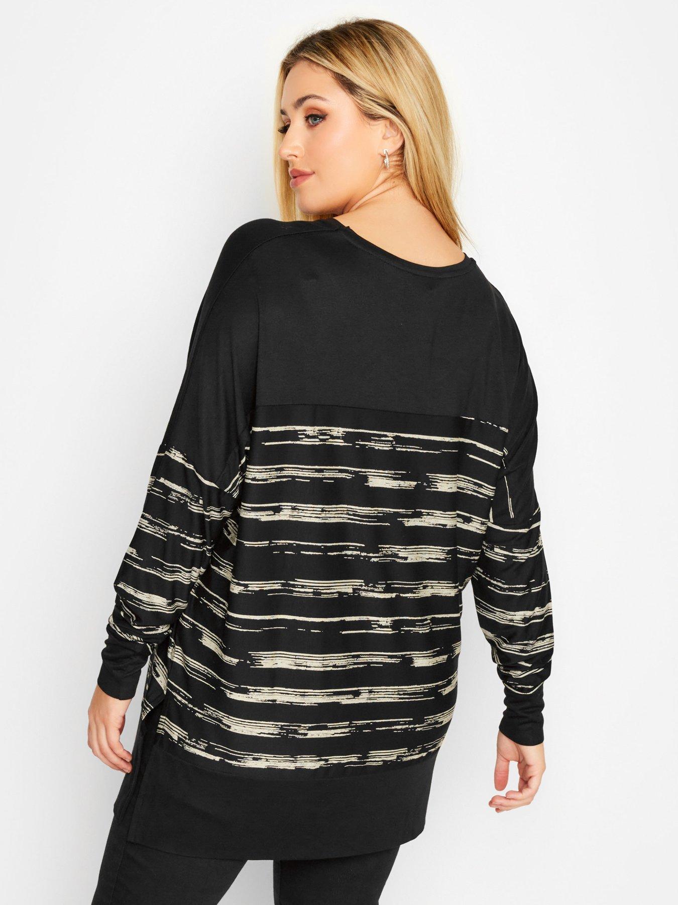 image of yours-stripe-long-sleeve-top-black