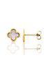  image of say-it-with-diamonds-luck-collection-earrings-stainless-steel-gold-faux-pearl
