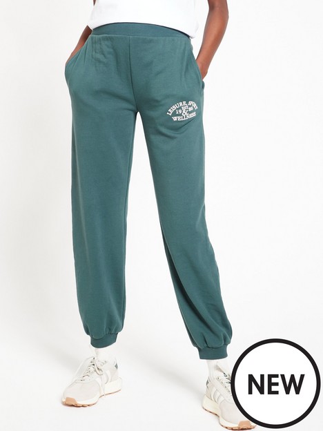 everyday-leisure-sport-and-wellness-embroidered-fashion-joggers-green