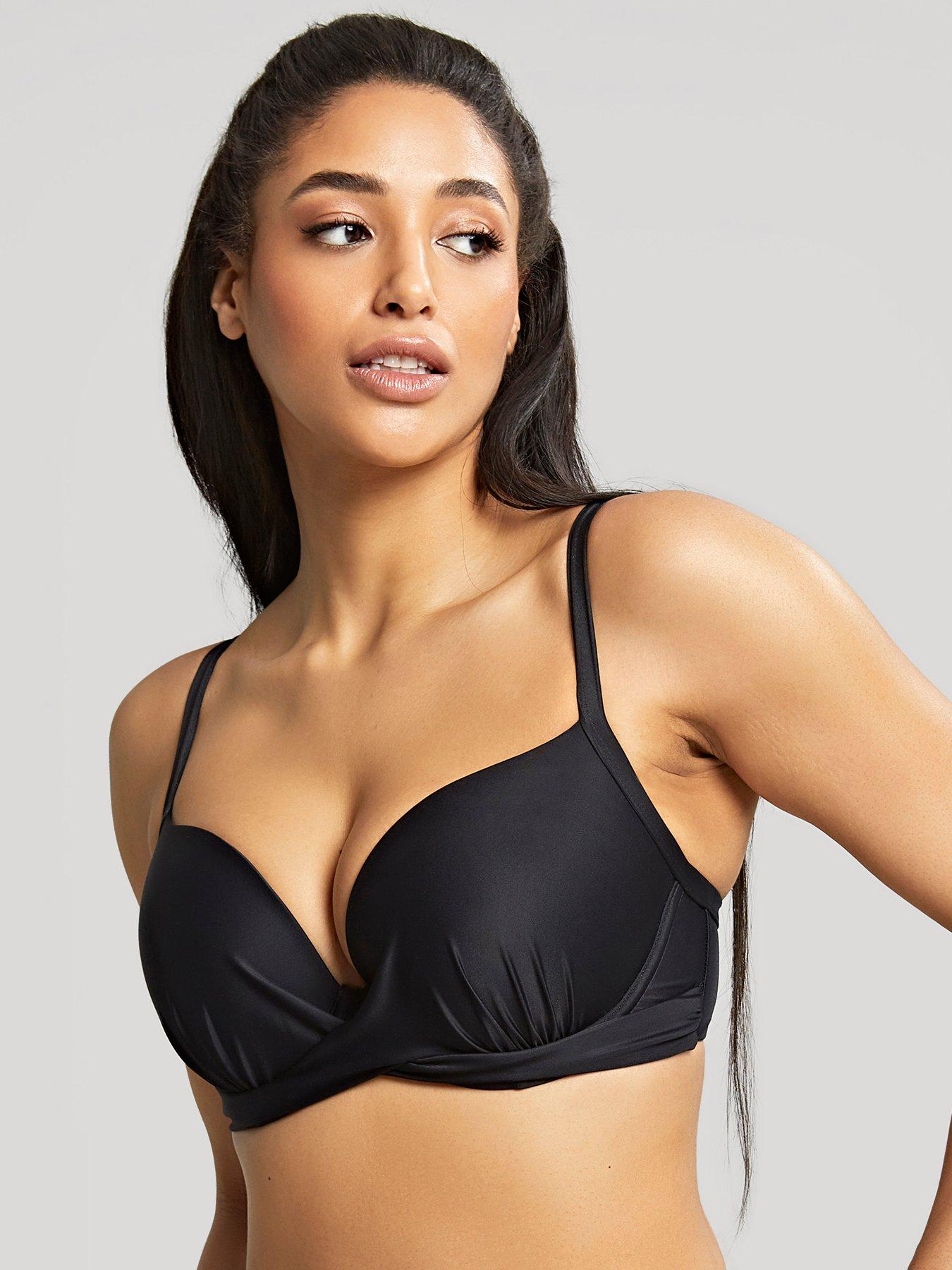 undefined Moulded Plunge Bikini Top - Black
