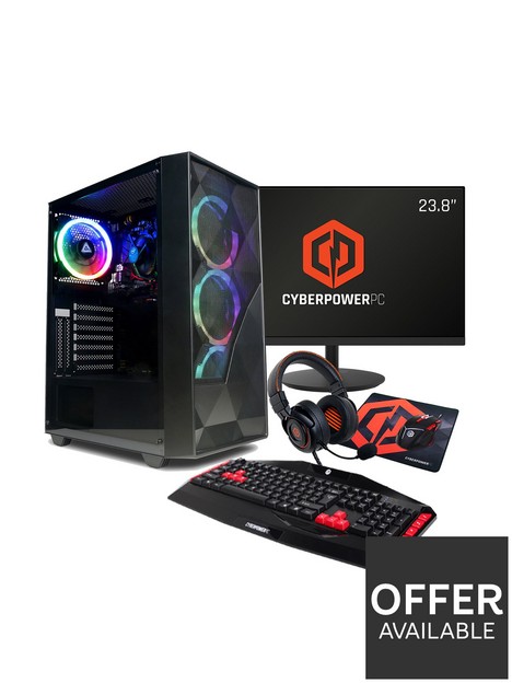 cyberpower-eurus-gaming-pc-bundle-amd-ryzen-5-5600g-8gb-ram-500gb-m2-nvme-ssd-with-238in-monitor-headset-keyboard-mouse-amp-pad