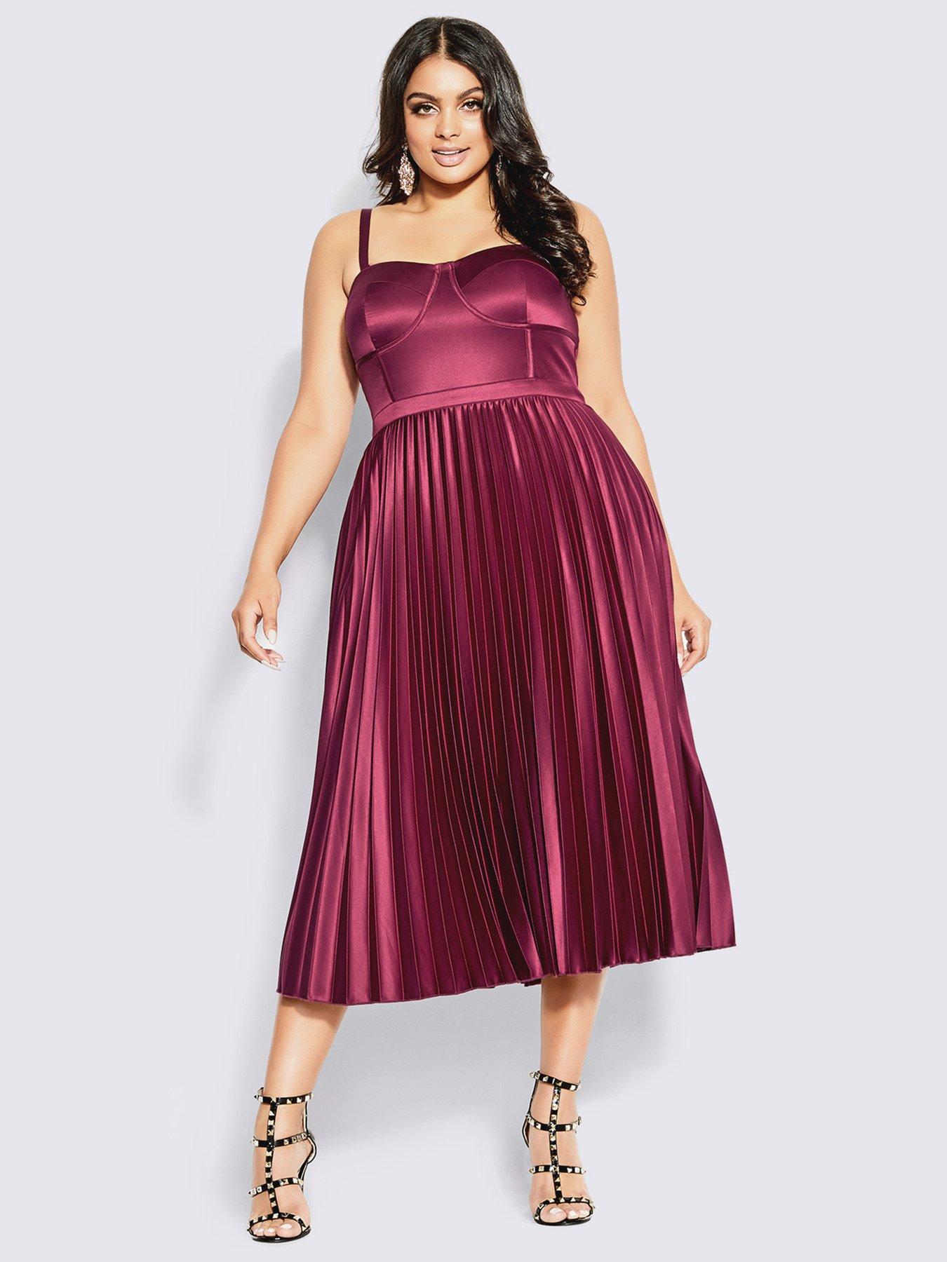 City Chic Ahanna Dress - Red | Littlewoods