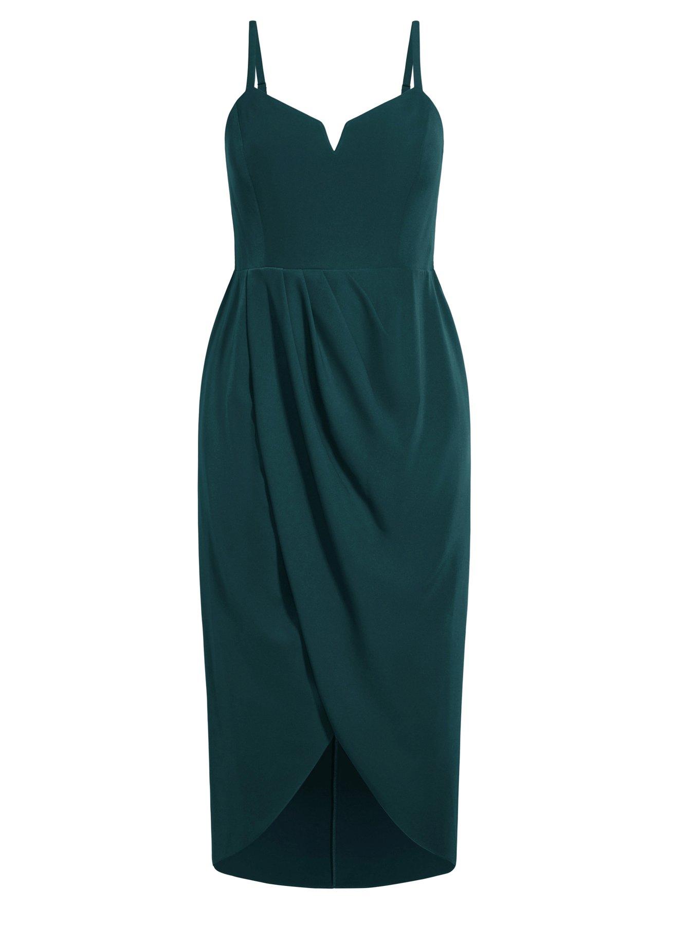  image of city-chic-sassy-v-dress-greennbsp