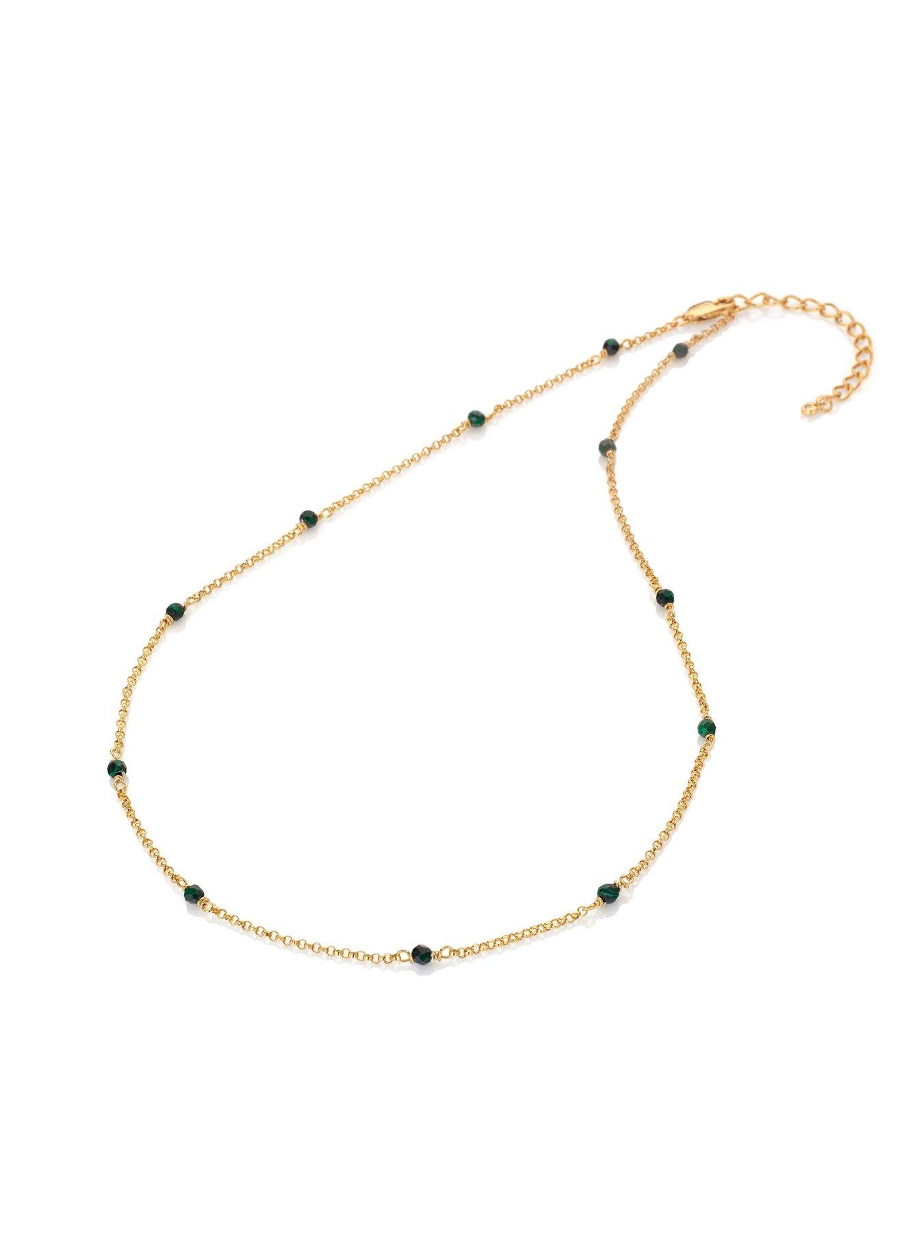  image of hot-diamonds-hd-x-jj-revive-malachite-necklace-40-45cm