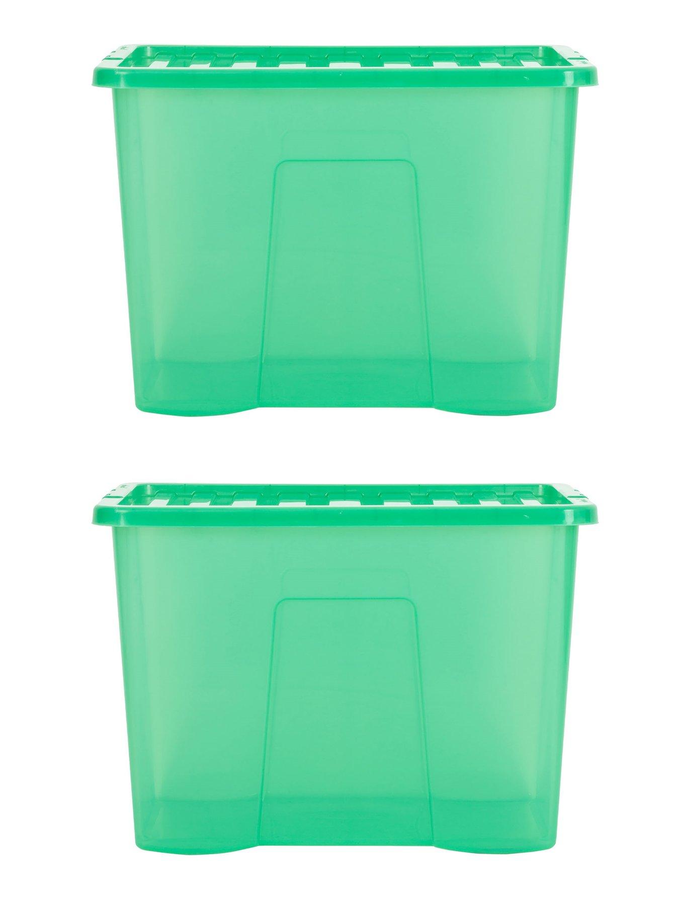  image of wham-set-of-2-crystal-storage-boxes-in-green-ndash-80-litre-capacity
