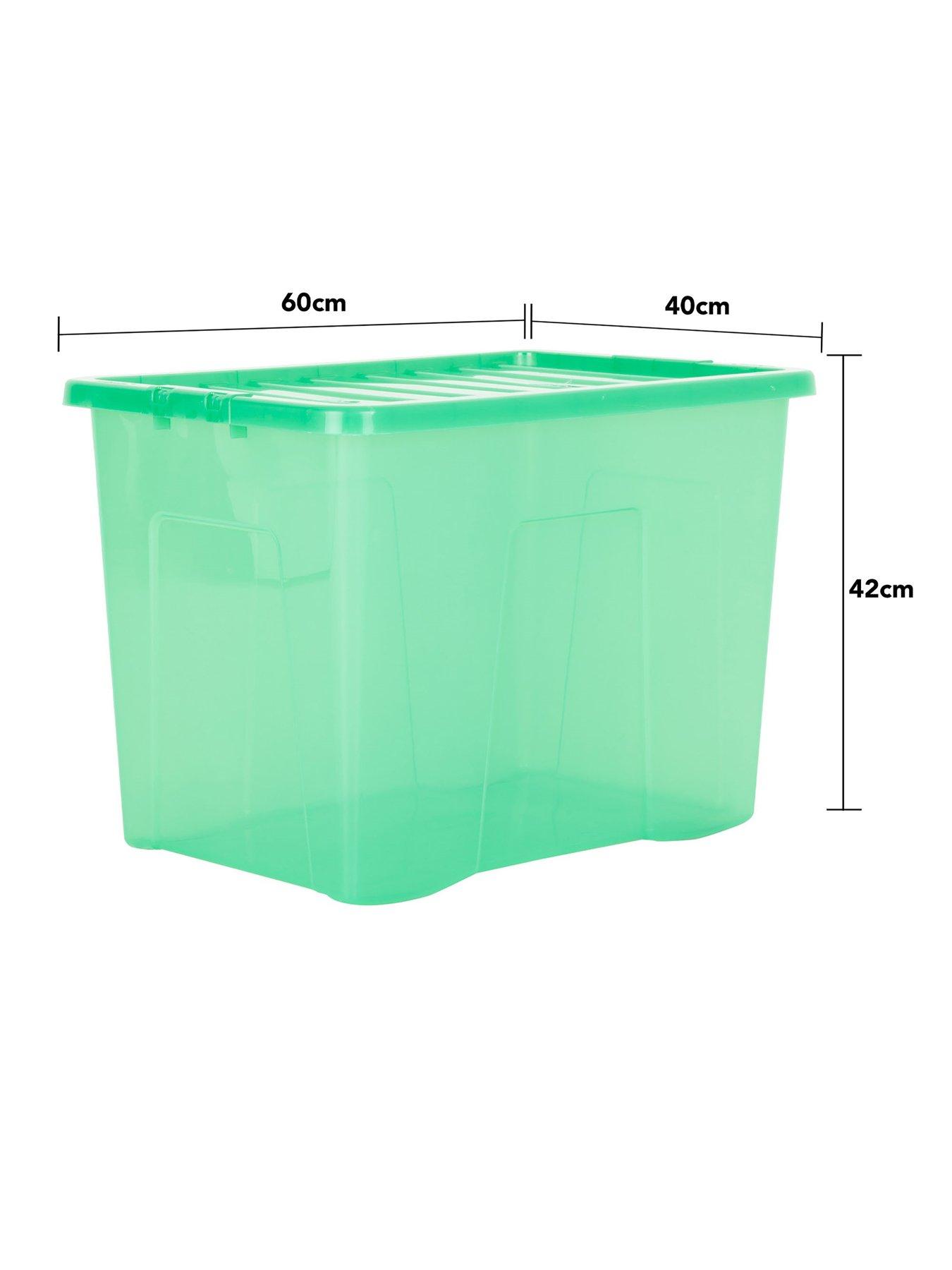  image of wham-set-of-2-crystal-storage-boxes-in-green-ndash-80-litre-capacity