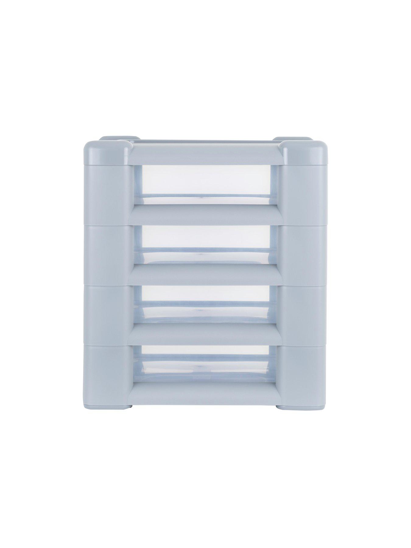  image of wham-shallow-4-drawer-storage-unit-in-light-grey