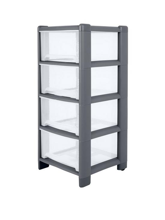 front image of wham-deep-4-drawer-storage-unit-in-graphite