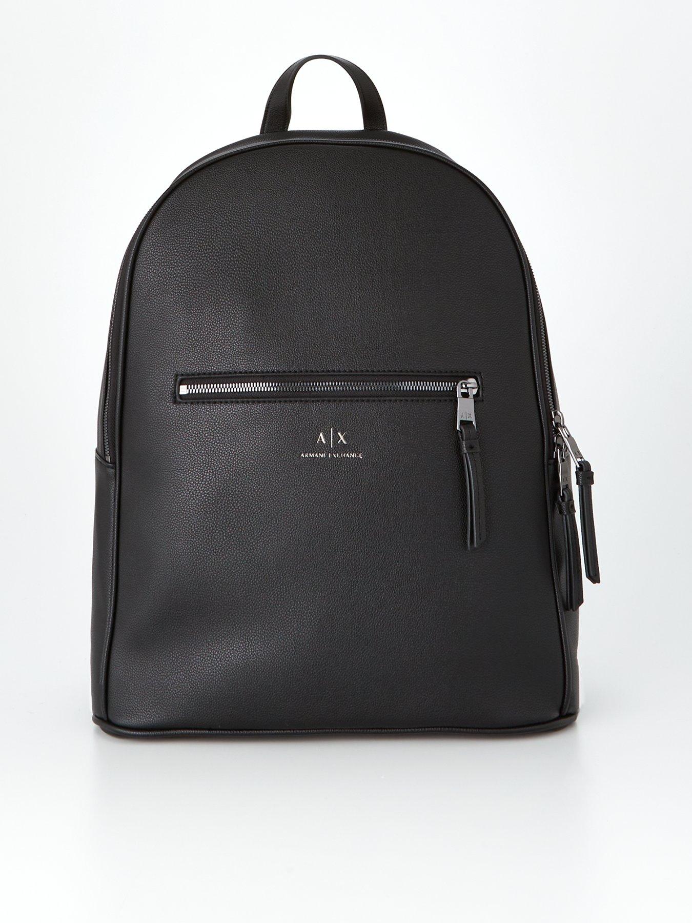 Armani exchange on sale leather backpack