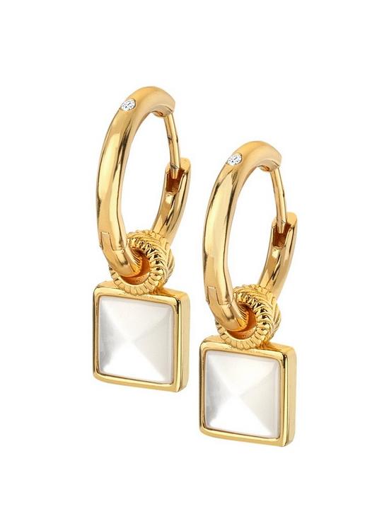 front image of hot-diamonds-hd-x-jj-calm-mother-of-pearl-square-earrings