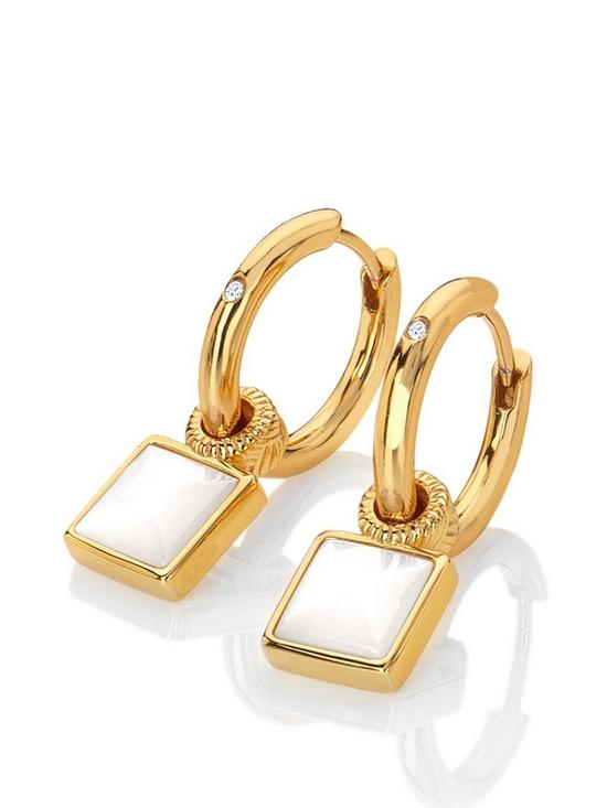 stillFront image of hot-diamonds-hd-x-jj-calm-mother-of-pearl-square-earrings