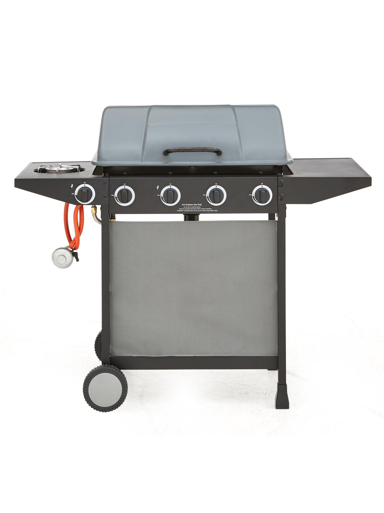 4 Burner Gas BBQ with Side Burner, BBQs