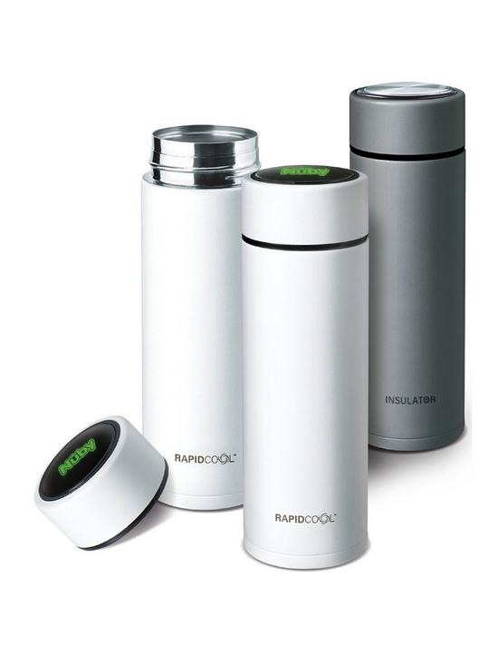 front image of nuby-rapidcool-kit-2-x-rapidcool-units-1-x-flask-2-x-milk-powder-dispensers