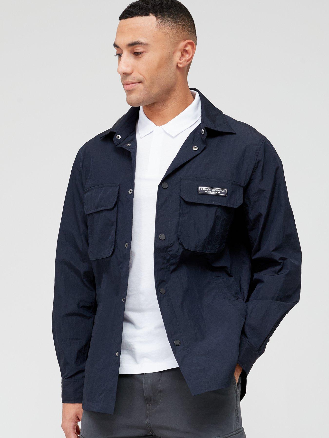 Armani Exchange Nylon Overshirt Navy littlewoods