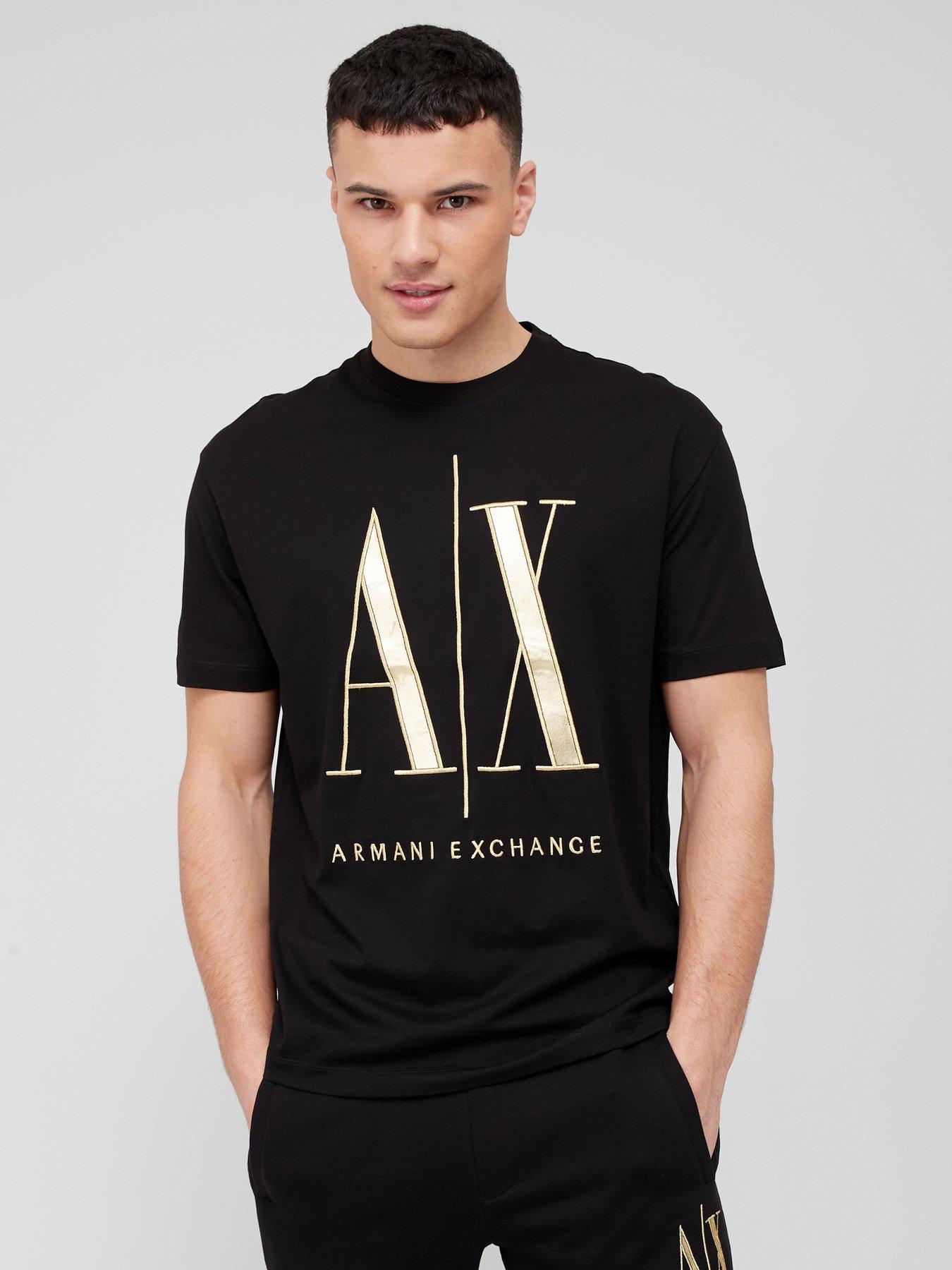 Armani Exchange Large Logo Ax T shirt Black littlewoods