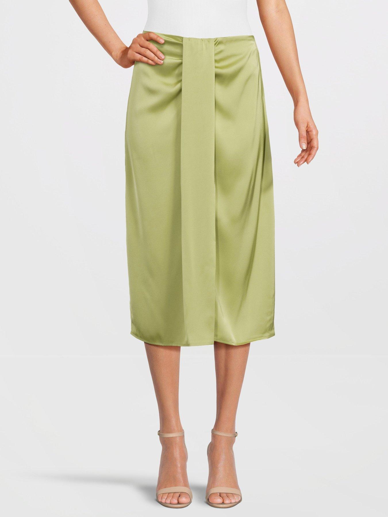 Vila satin hotsell midi skirt