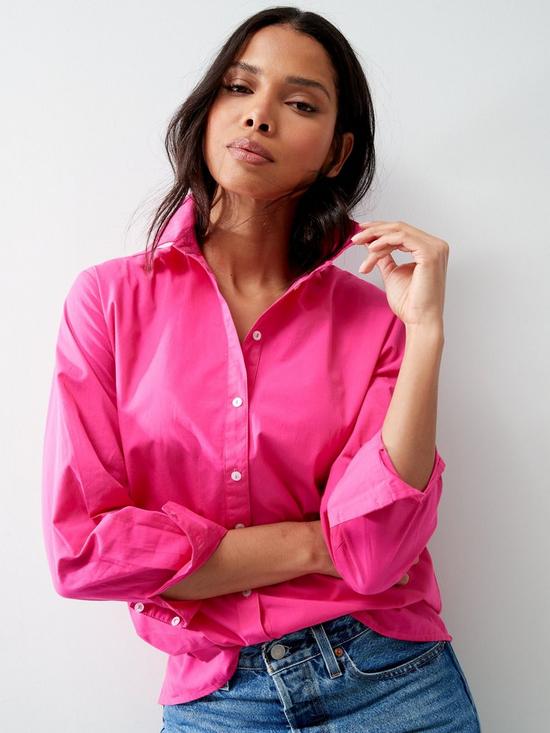 front image of only-cotton-loose-fit-shirt-pink