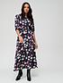  image of only-floral-34-length-sleeve-maxi-dress-black
